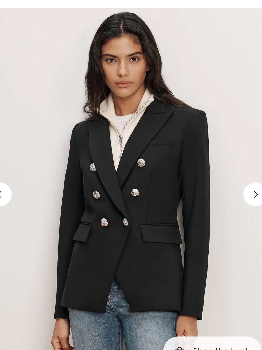 Veronica Beard Miller Dickey Jacket Black Double-Breasted Blazer $795*flaw*
